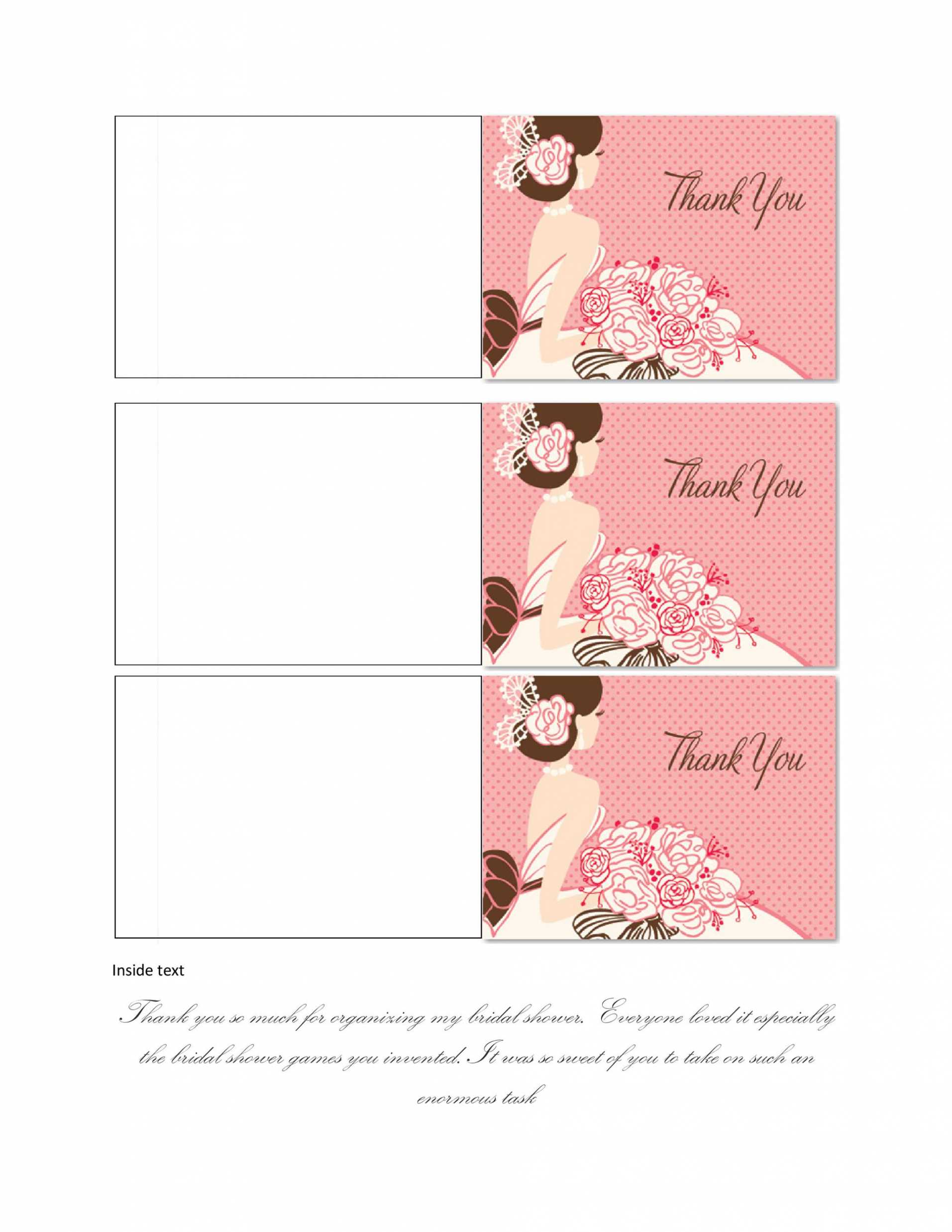 30+ Free Printable Thank You Card Templates (Wedding Inside Thank You Note Cards Template