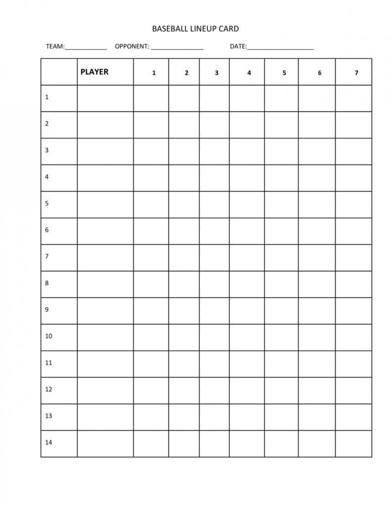 33 Printable Baseball Lineup Templates [Free Download] ᐅ throughout ...