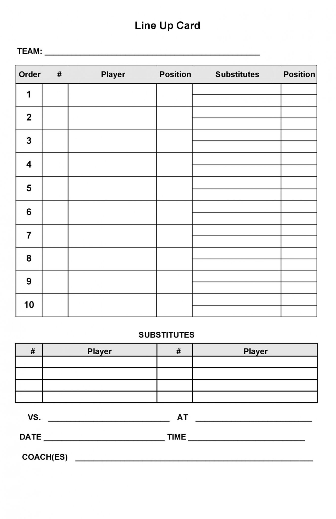 Free Printable Softball Team Roster Template