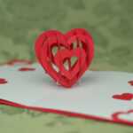 3D Heart Pop Up Card Template In Pop Out Heart Card Template