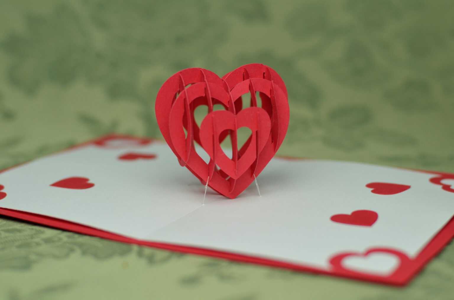 3D Heart Pop Up Card Template in Pop Out Heart Card Template Creative