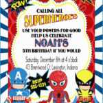 48 Customize Our Free Birthday Invitation Template Superhero Inside Superhero Birthday Card Template