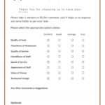 50 Printable Comment Card & Feedback Form Templates ᐅ Pertaining To Restaurant Comment Card Template