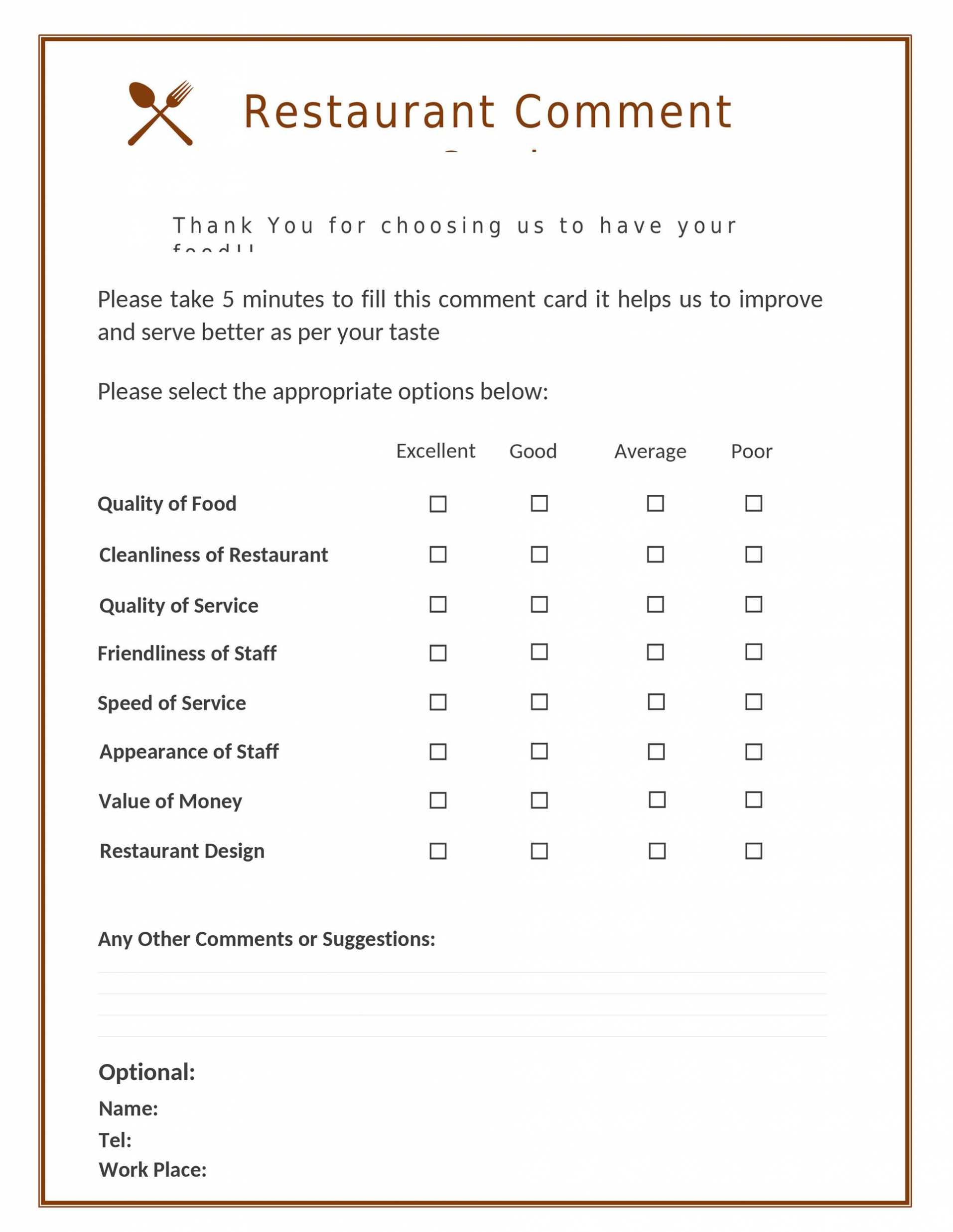 Survey Card Template - Creative Inspirational Template Examples