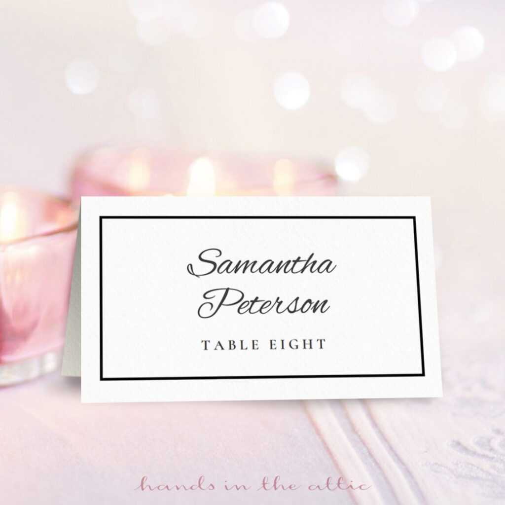 7 Free Wedding Place Card Templates pertaining to Table Reservation Card Template