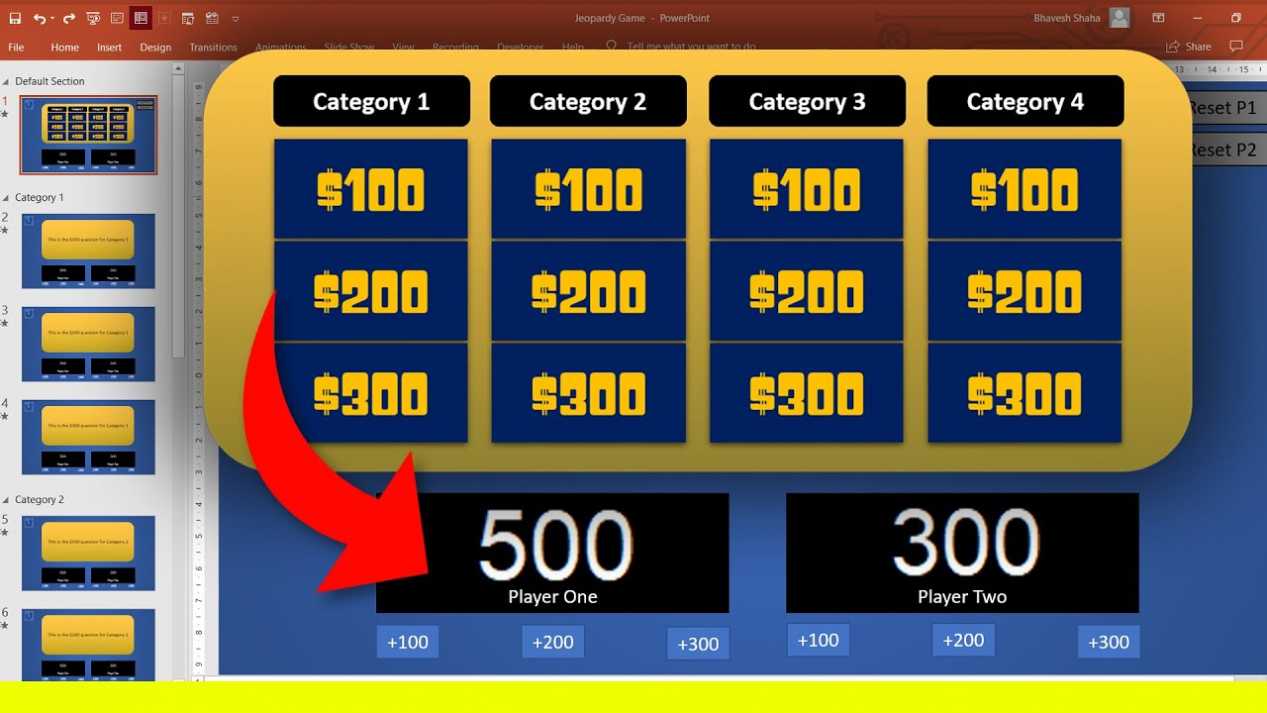 Создание игры jeopardy в powerpoint