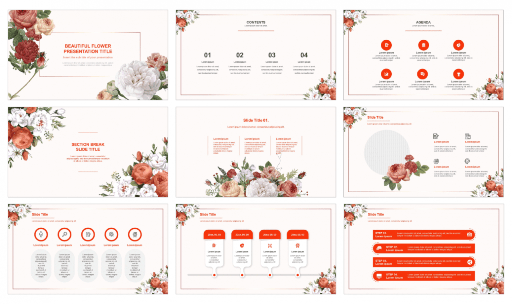 Beautiful Flower Free Google Slides Theme Powerpoint Regarding Pretty ...