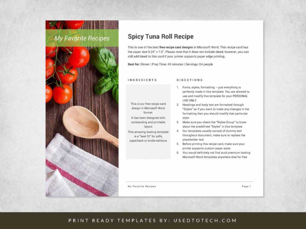 Best Recipe Card For Word With Outstanding Design - Used To Tech intended for Recipe Card Design Template