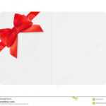 Blank Gift Card Template With Red Bow And Ribbon. Vector For Present Card Template