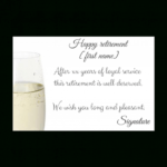Card Congratulations Wishes Retirement Champagne White Free Regarding Retirement Card Template