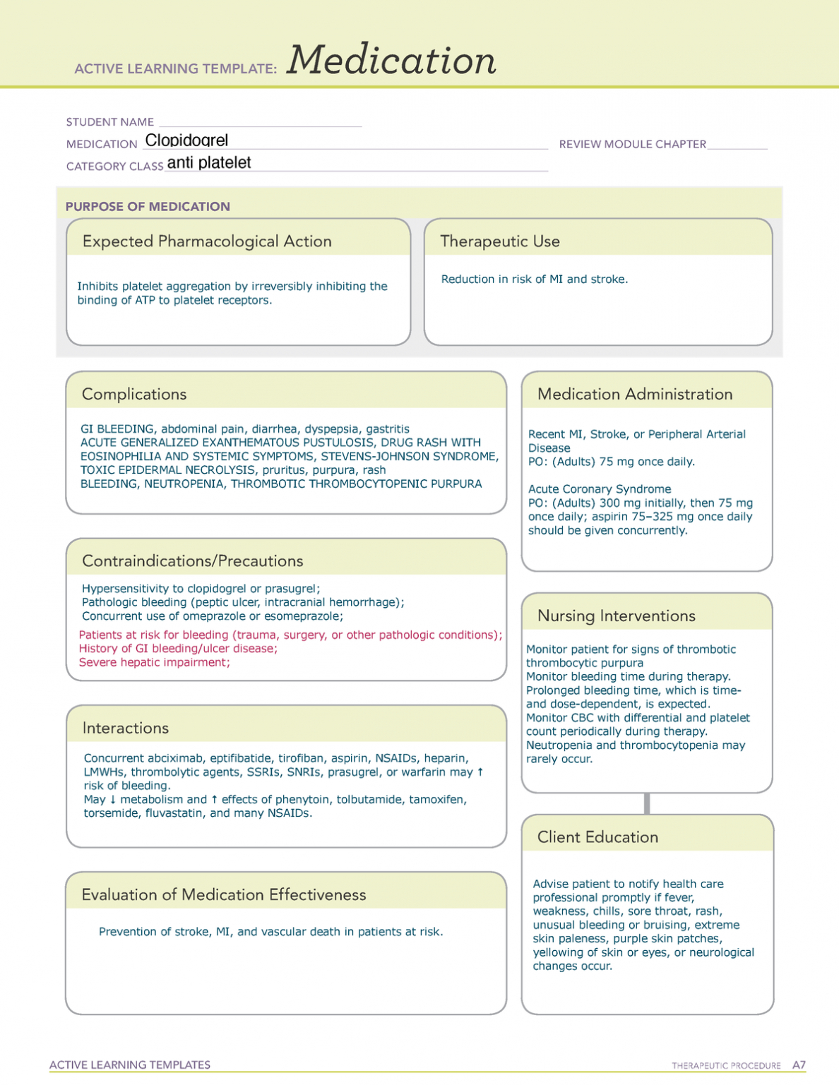 Printable Pharmacology Drug Card Template Printable Word Searches