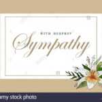 Condolences Sympathy Card Floral Lily Bouquet And Lettering Intended For Sympathy Card Template