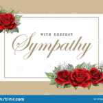 Condolences Sympathy Card Floral Red Roses Bouquet And Intended For Sympathy Card Template