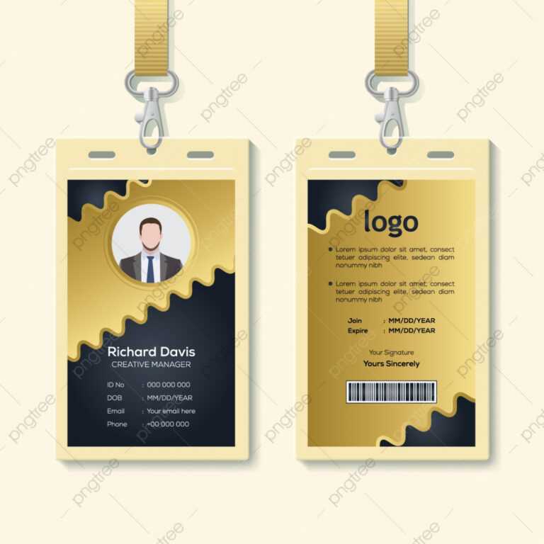 Creative Gold And Black Id Card Design Template Template With Pvc Id ...