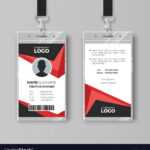 Creative Id Card Template With Black And Red Vector Image Regarding Template For Id Card Free Download