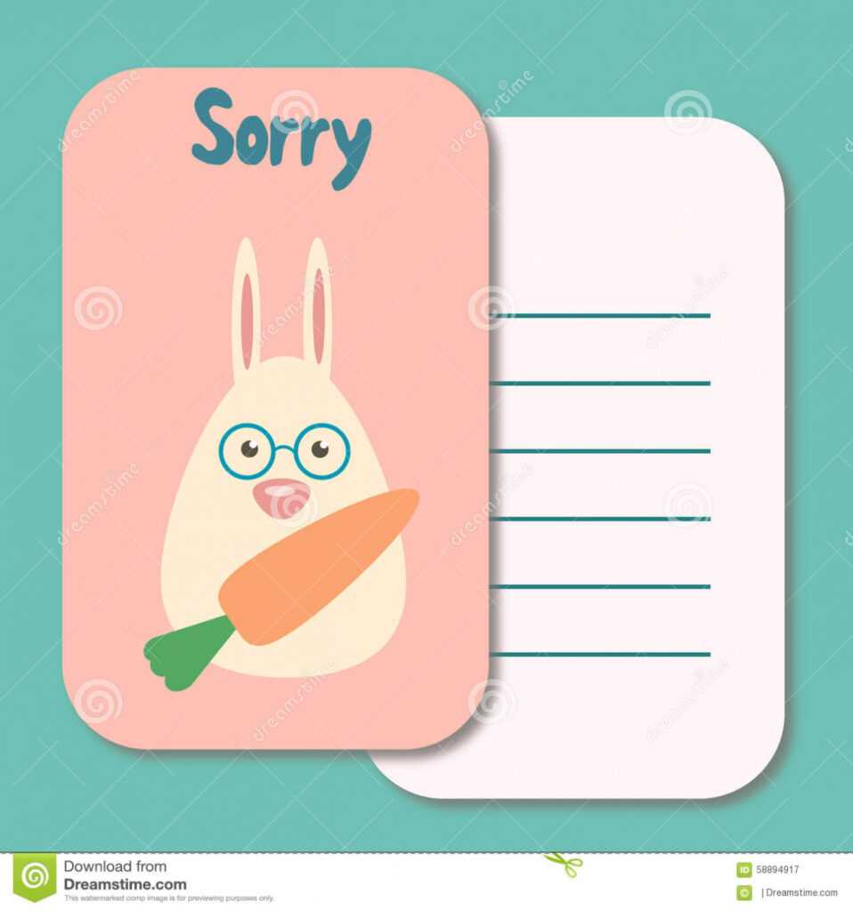 Cute Sorry Card Illustration 58894917 - Megapixl within Sorry Card Template