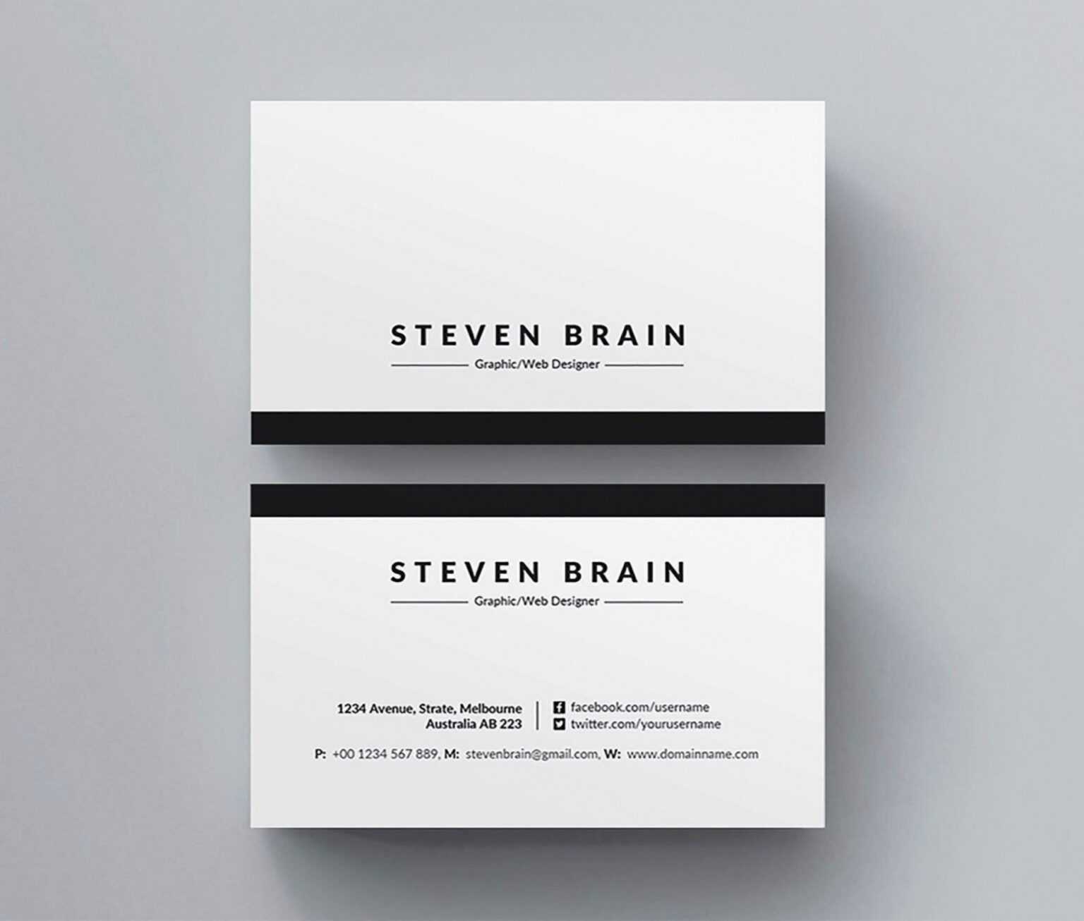 Download Free Blank Business Card Template Microsoft Word inside Plain