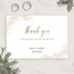Download Printable Golden Wedding Thank You Card Pdf Intended For Template For Wedding Thank You Cards