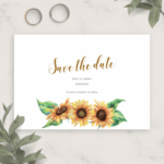 Download Printable Simple Sunflower Wedding Save The Date With Regard To Save The Date Cards Templates