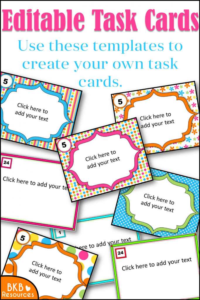 Editable Task Card Templates - Bkb Resources intended for Task Cards Template