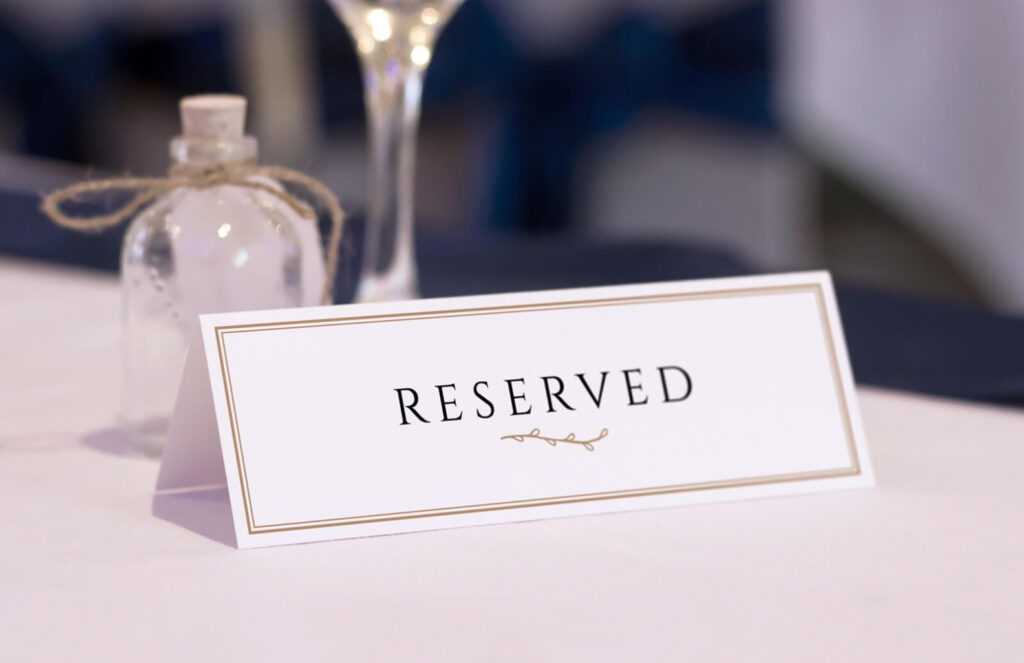 Elegant Reserved Table Card Mockups Psd Template - Mockuphut intended for Reserved Cards For Tables Templates