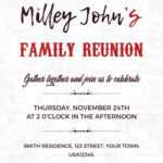 Family Reunion Invitation Card Template ~ Addictionary With Reunion Invitation Card Templates