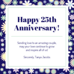 Floral 25Th Wedding Anniversary Card Template In Template For Anniversary Card