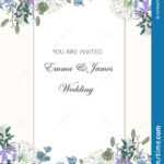 Flowers Bouquet Elegant Card Template. Small Floral Garland Throughout Small Greeting Card Template