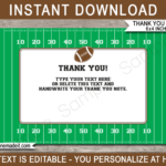 Football Party Thank You Cards Template Inside Soccer Thank You Card Template