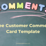 Free Customer Comment Card Template Throughout Restaurant Comment Card Template