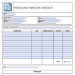 Free Freelance Writer Invoice Template | Pdf | Word | Excel With Regard To Rate Card Template Word