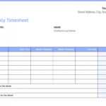 Free Pdf Timesheet Templates Intended For Weekly Time Card Template Free