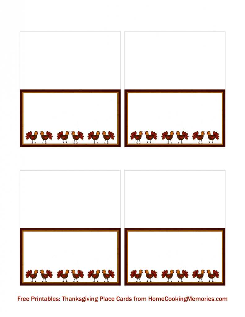 Free Printables: Thanksgiving Place Cards - Home Cooking in Thanksgiving Place Card Templates