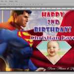 Free Tarpaulin Layout Template ( Superman Background) Regarding Superman Birthday Card Template