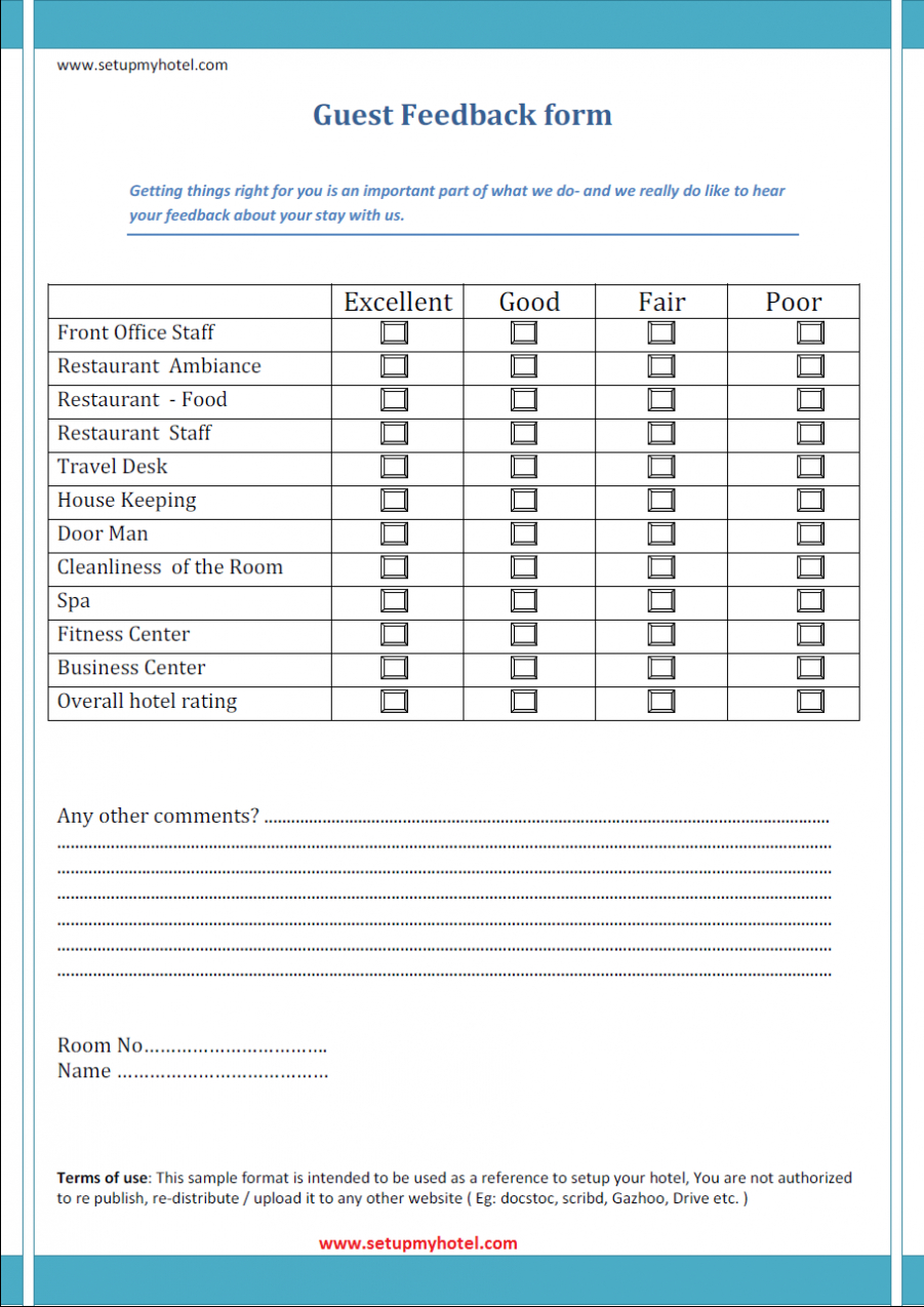 Restaurant Comment Card Template - Creative Inspirational Template Examples