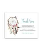 Funeral Sympathy Thank You Card Dreamcatcher Feathers Intended For Sympathy Thank You Card Template