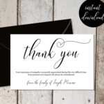 Funeral Thank You Card Template – Simple Black & White Within Sympathy Thank You Card Template