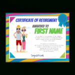 Funny Certificate Retirement Man Women Drawing Template Intended For Retirement Card Template