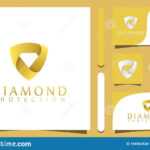 Gold Diamond Shield Protection Logos Design Vector With Regard To Shield Id Card Template
