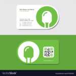 Green Business Card With Electric Lamp And Qr Code With Qr Throughout Qr Code Business Card Template