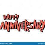 Happy Anniversary Text. Vector Word With Decor Stock Vector Intended For Word Anniversary Card Template
