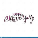 Happy Anniversary Text. Vector Word With Decor Stock Vector with regard to Word Anniversary Card Template