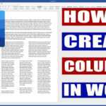 How To Create Columns In Word | Microsoft Word Tutorials In 3 Column Word Template