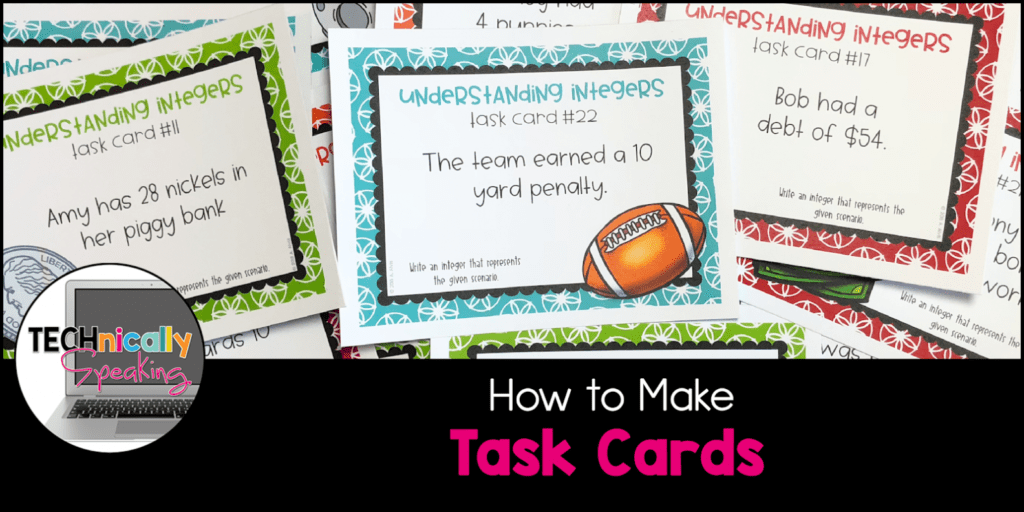 How To Make Task Cards Technically Speaking With Amy Inside Task Cards Template Creative
