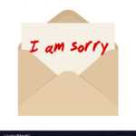 I Am Sorry Card In Brown Envelope The Letter Vector Image With Regard To Sorry Card Template