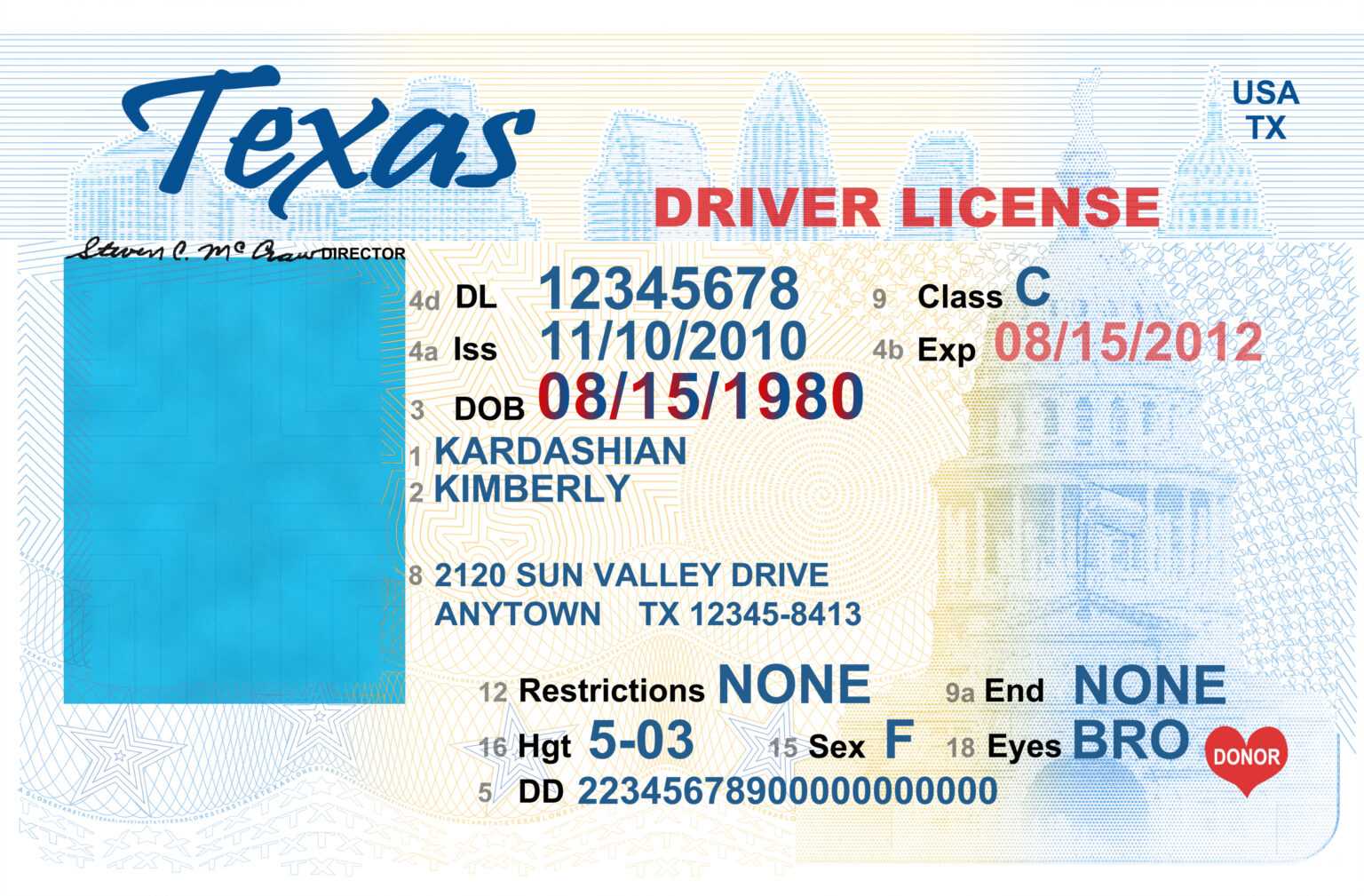 Latest Texas Driver'S License Psd Template – Vccking In Texas Id Card ...