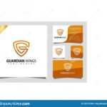 Letter G Shield Wings Logos Design Vector Illustration Inside Shield Id Card Template