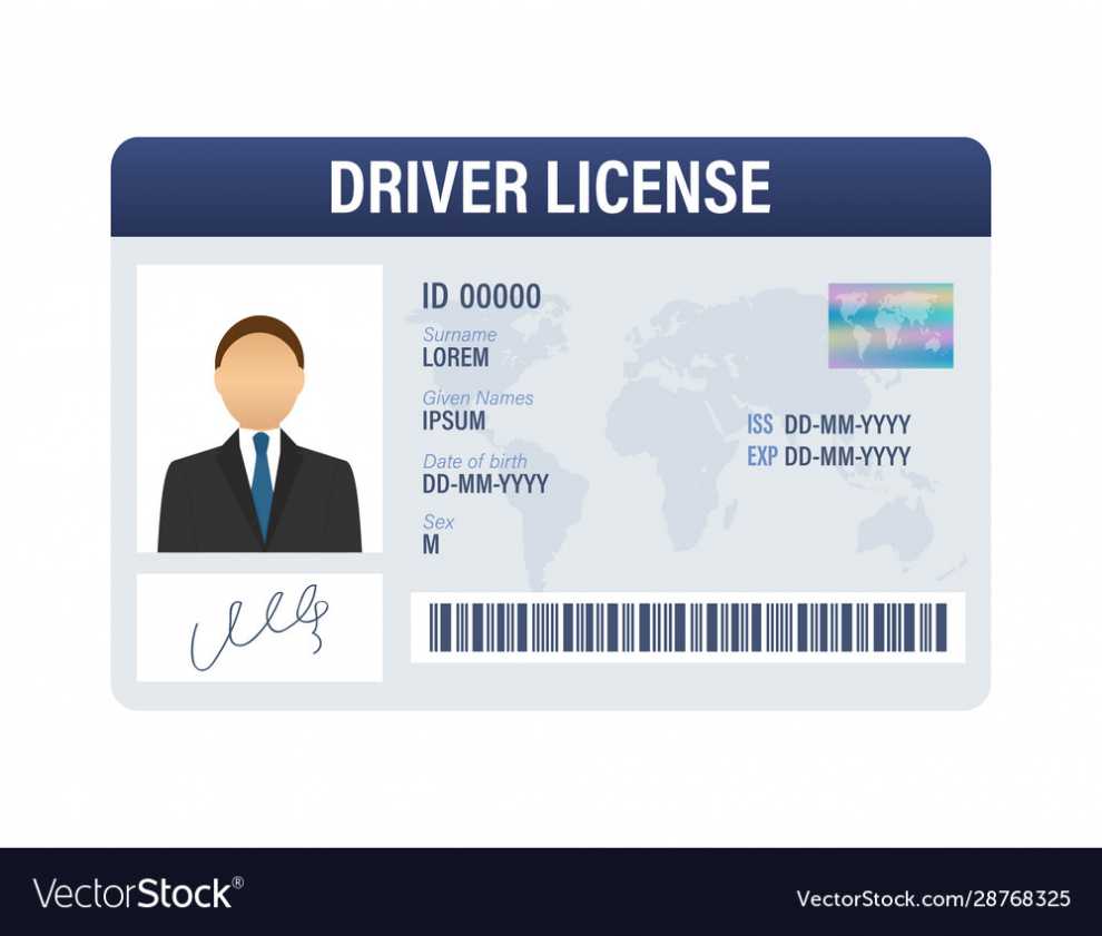 Man Driver License Plastic Card Template Id Card Vector Image intended for Pvc Id Card Template