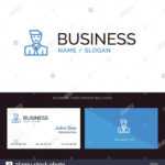 Man, User, Student, Teacher, Avatar Blue Business Logo And Within Student Business Card Template