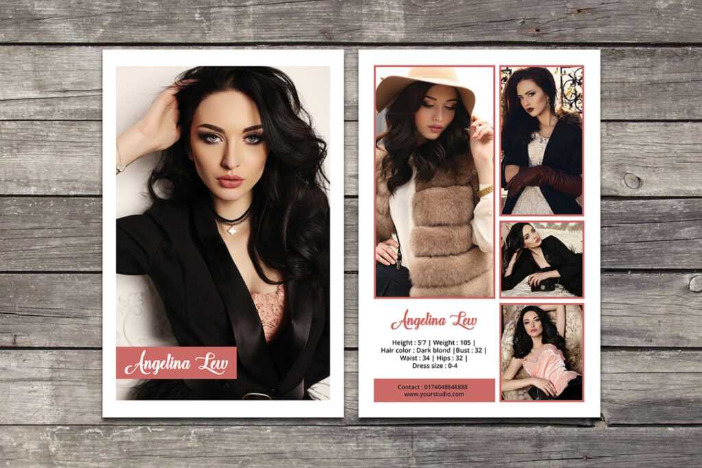 Model Comp Card On Behance in Zed Card Template Creative